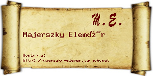 Majerszky Elemér névjegykártya